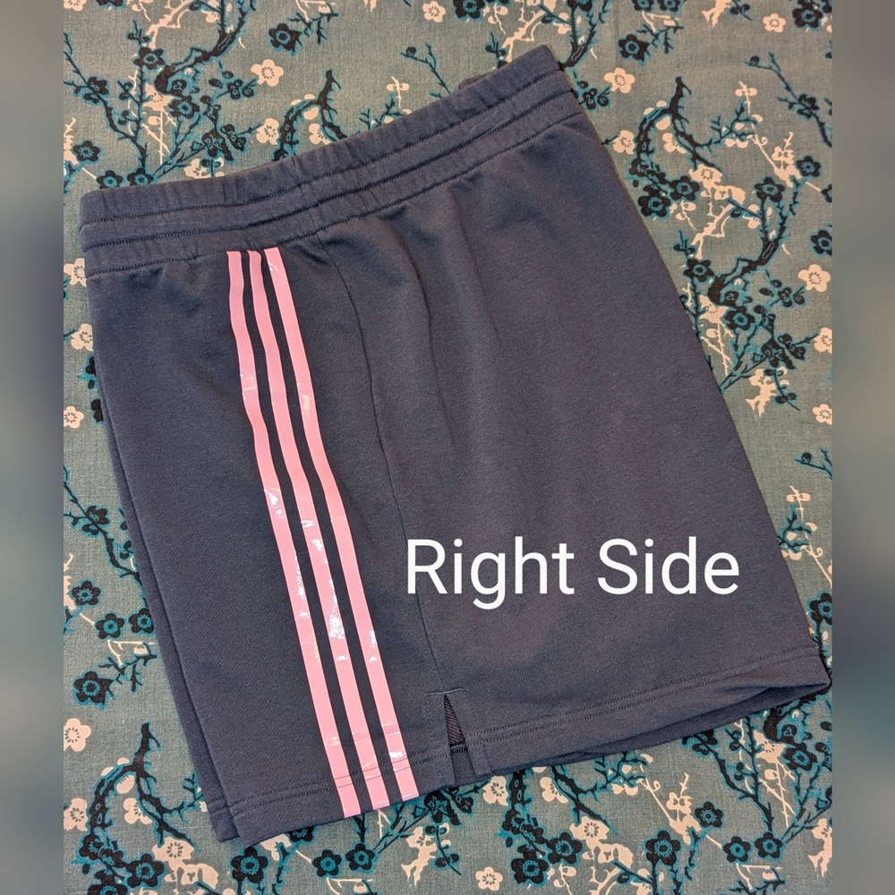 Adidas x Zoe Saldana Size 2X Blue w Pink Stripes French Terry Shorts NWT - Picture 12 of 12